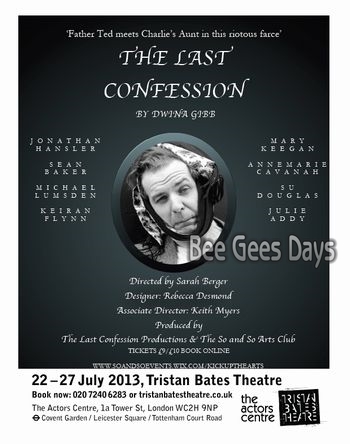 来週ロンドンで上演される劇『最後の告白』のポスター